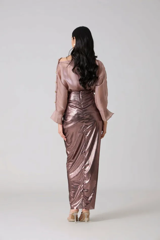 Scarlet Sage CoOrd Sets Antonia Set 8211 Metallic Rose 8211 Women