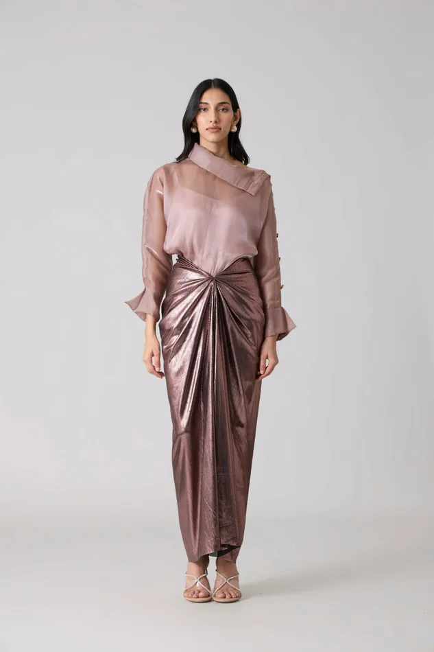 Scarlet Sage CoOrd Sets Antonia Set 8211 Metallic Rose 8211 Women