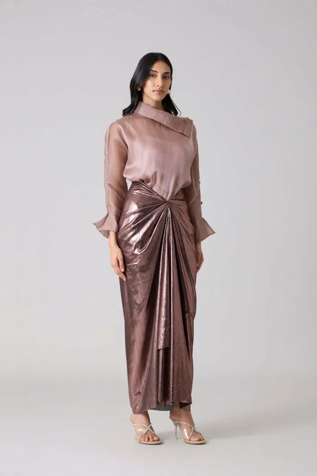 Scarlet Sage CoOrd Sets Antonia Set 8211 Metallic Rose 8211 Women