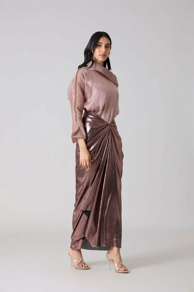 Scarlet Sage CoOrd Sets Antonia Set 8211 Metallic Rose 8211 Women