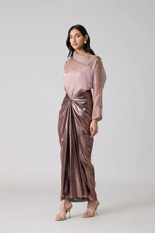 Scarlet Sage CoOrd Sets Antonia Set 8211 Metallic Rose 8211 Women