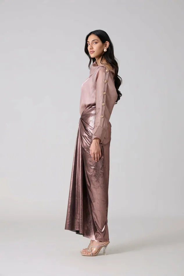 Scarlet Sage CoOrd Sets Antonia Set 8211 Metallic Rose 8211 Women