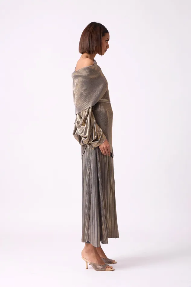 Scarlet Sage CoOrd Sets Skylar Set 8211 Metallic Grey Gold 8211 Women