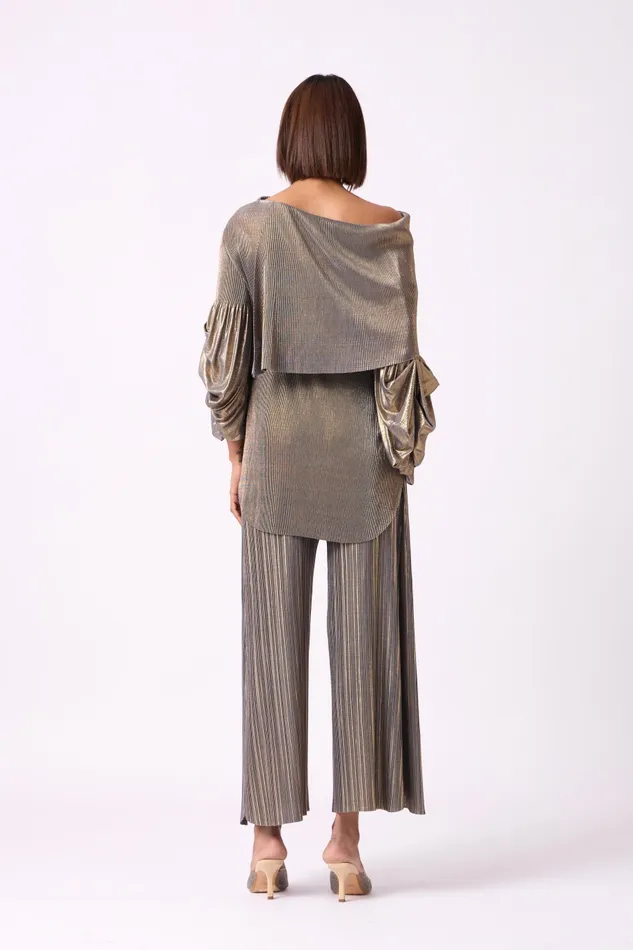 Scarlet Sage CoOrd Sets Skylar Set 8211 Metallic Grey Gold 8211 Women