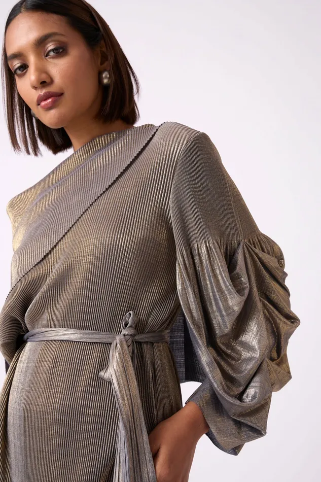 Scarlet Sage CoOrd Sets Skylar Set 8211 Metallic Grey Gold 8211 Women
