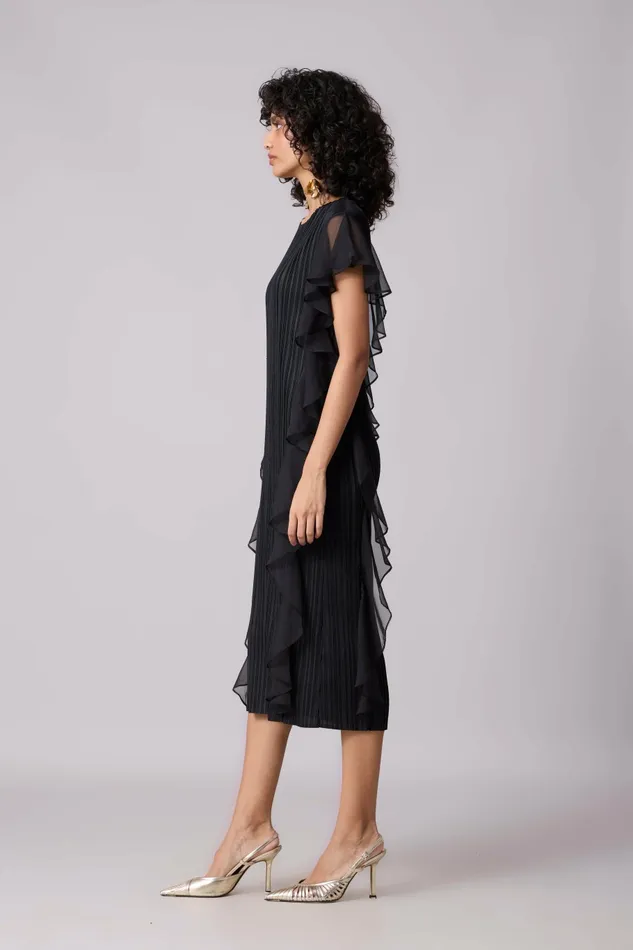 Scarlet Sage Dresses Lissy Ruffle Dress 8211 Black 8211 Women