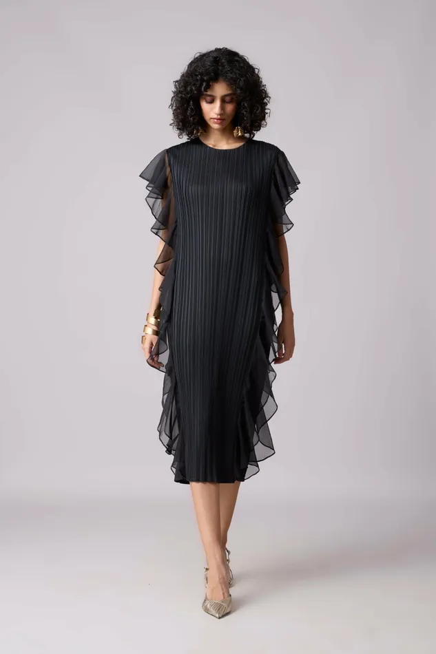 Scarlet Sage Dresses Lissy Ruffle Dress 8211 Black 8211 Women