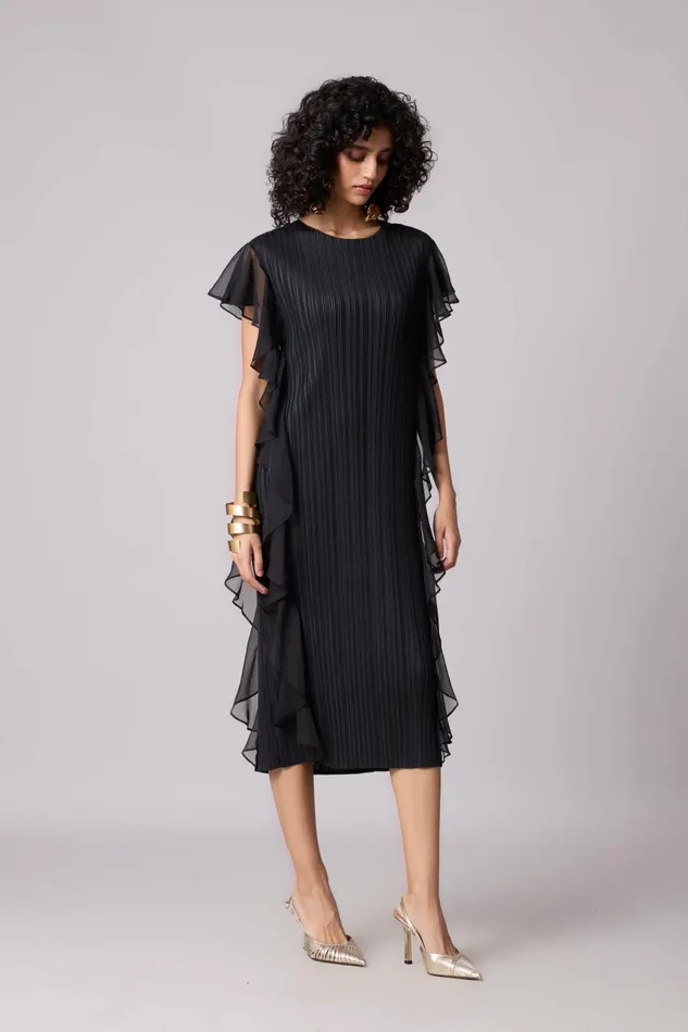 Scarlet Sage Dresses Lissy Ruffle Dress 8211 Black 8211 Women