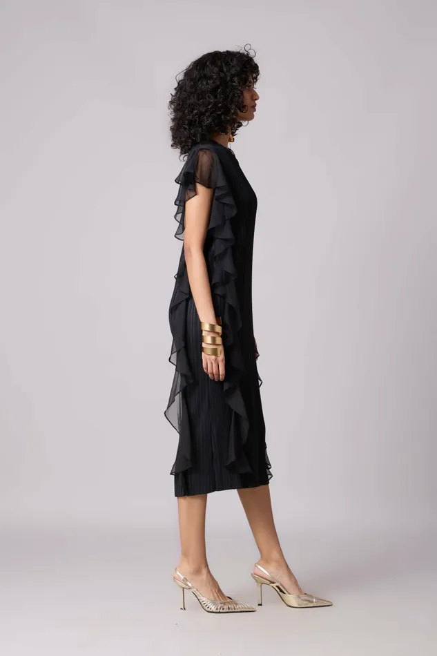 Scarlet Sage Dresses Lissy Ruffle Dress 8211 Black 8211 Women