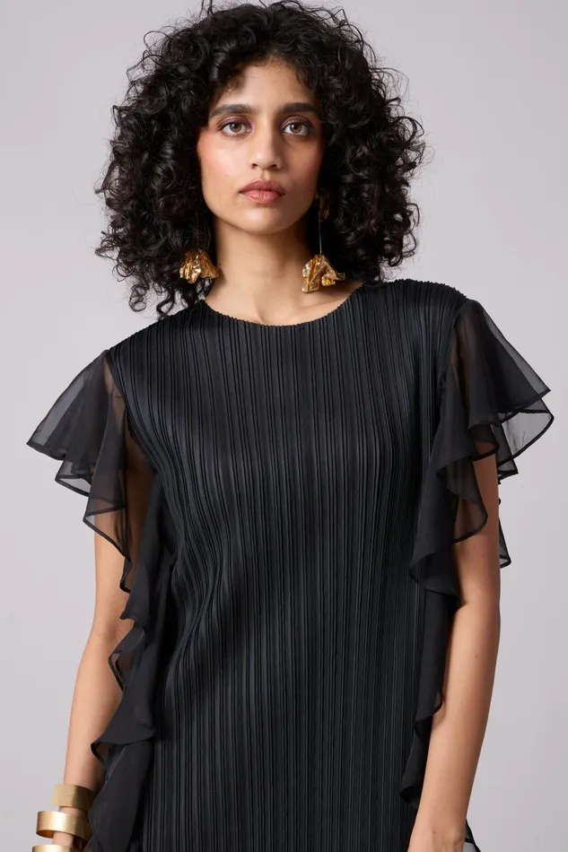 Scarlet Sage Dresses Lissy Ruffle Dress 8211 Black 8211 Women