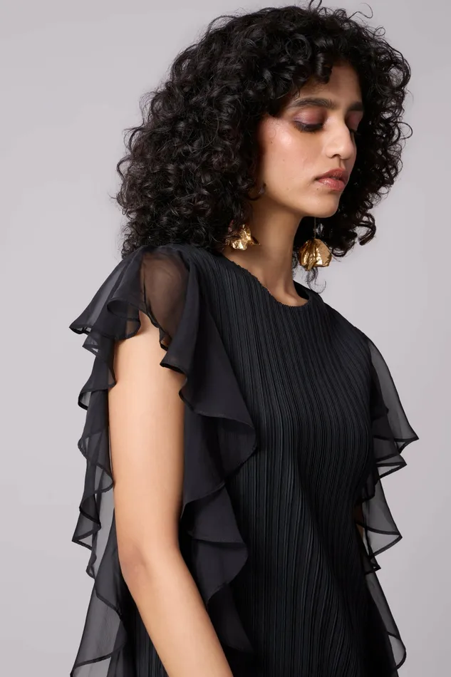 Scarlet Sage Dresses Lissy Ruffle Dress 8211 Black 8211 Women