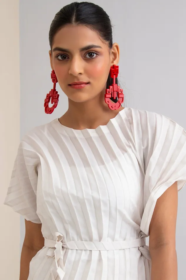 Scarlet Sage Gissa Bicalho Shanghai Earrings 8211 Lipstick Red 8211 Women