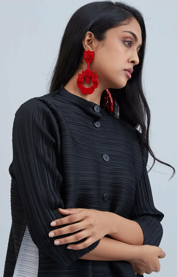 Scarlet Sage Gissa Bicalho Shanghai Earrings 8211 Lipstick Red 8211 Women