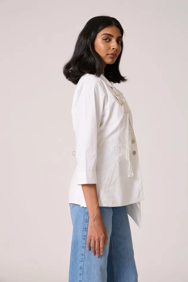 Scarlet Sage Overlays Atrina Applique Jacket 8211 White 8211 Women