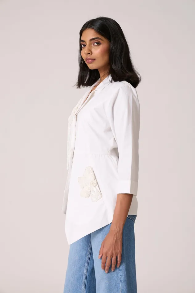 Scarlet Sage Overlays Atrina Applique Jacket 8211 White 8211 Women