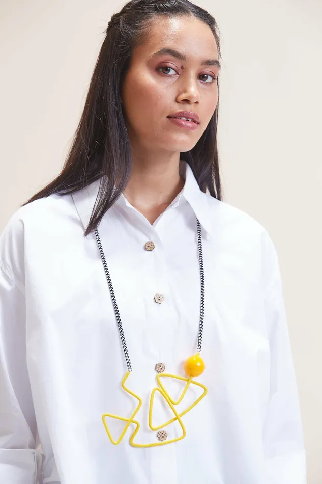 Scarlet Sage Samuel Coraux Triano Long Necklace 8211 Yellow 8211 Women