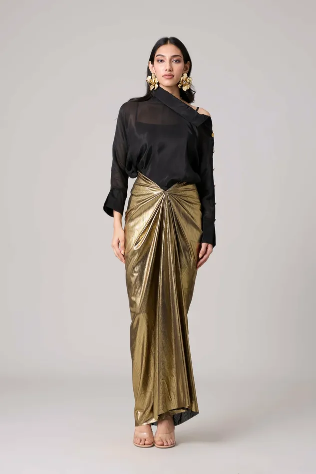 Scarlet Sage Tops Erica Organza Shirt 8211 Black 8211 Women