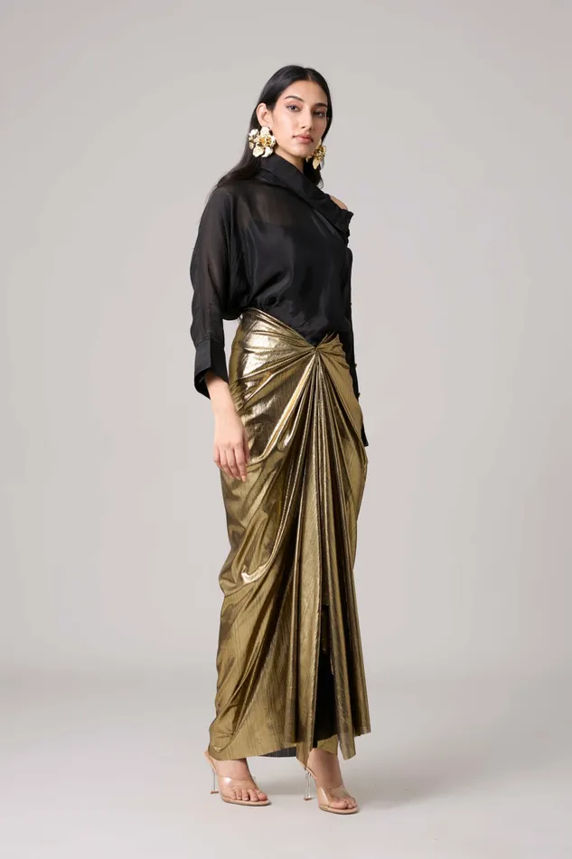 Scarlet Sage Tops Erica Organza Shirt 8211 Black 8211 Women