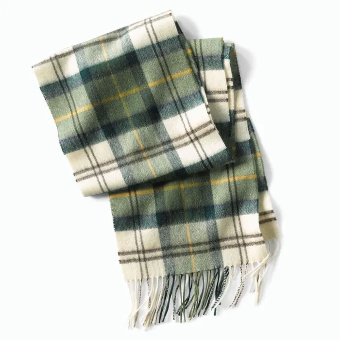 Scarves and Neckwear Men Orvis Barbour MerinoCashmere Tartan Scarf Tan Plaid