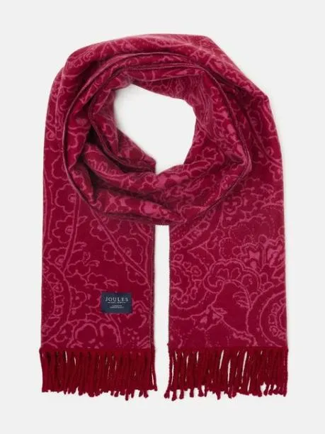 Scarves Women Joules Pink and Plum DoubleSided Jacquard Scarf