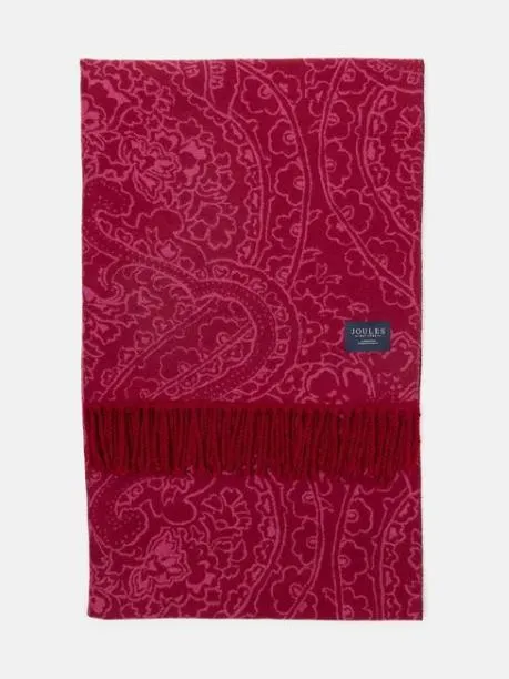 Scarves Women Joules Pink and Plum DoubleSided Jacquard Scarf