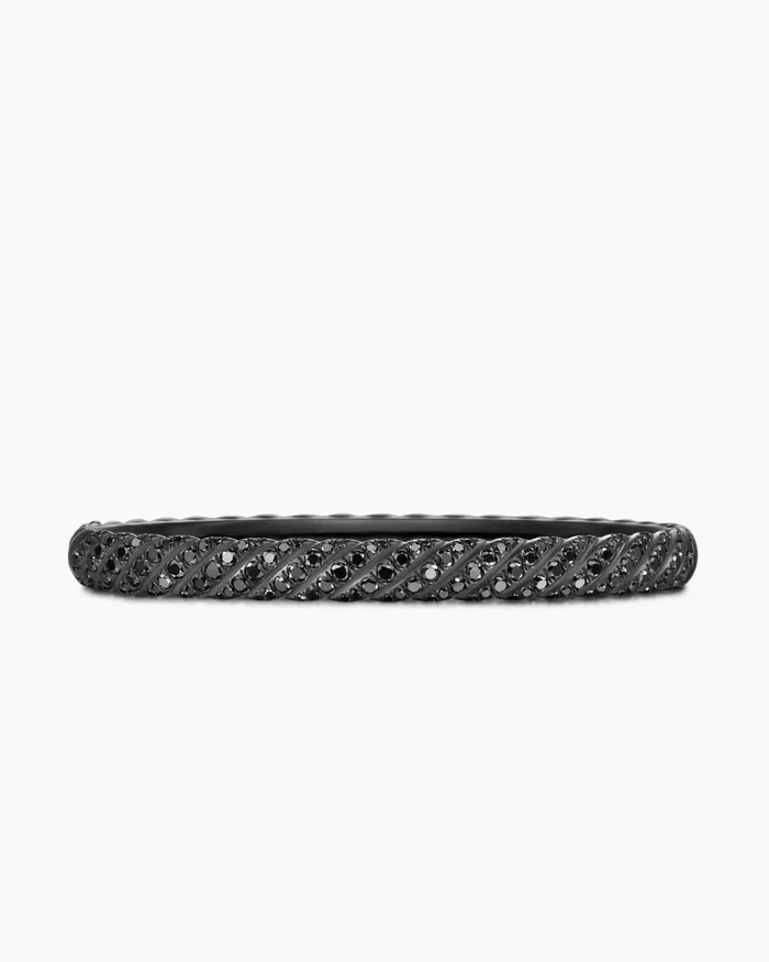 Sculpted Cable Bangle Bracelet In Black Titanium With Diamonds 6mm Women David Yurman Bangle Sculpted Cable Bangle Bracelet In Black Titanium With Diamonds 6mm Women David Yurman Bangle