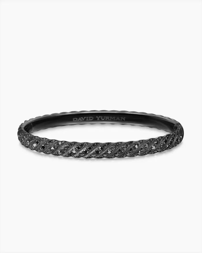 Sculpted Cable Bangle Bracelet In Black Titanium With Diamonds 6mm Women David Yurman Bangle Sculpted Cable Bangle Bracelet In Black Titanium With Diamonds 6mm Women David Yurman Bangle