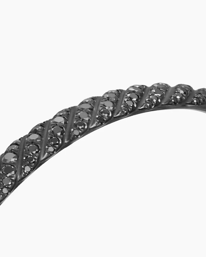 Sculpted Cable Bangle Bracelet In Black Titanium With Diamonds 6mm Women David Yurman Bangle Sculpted Cable Bangle Bracelet In Black Titanium With Diamonds 6mm Women David Yurman Bangle
