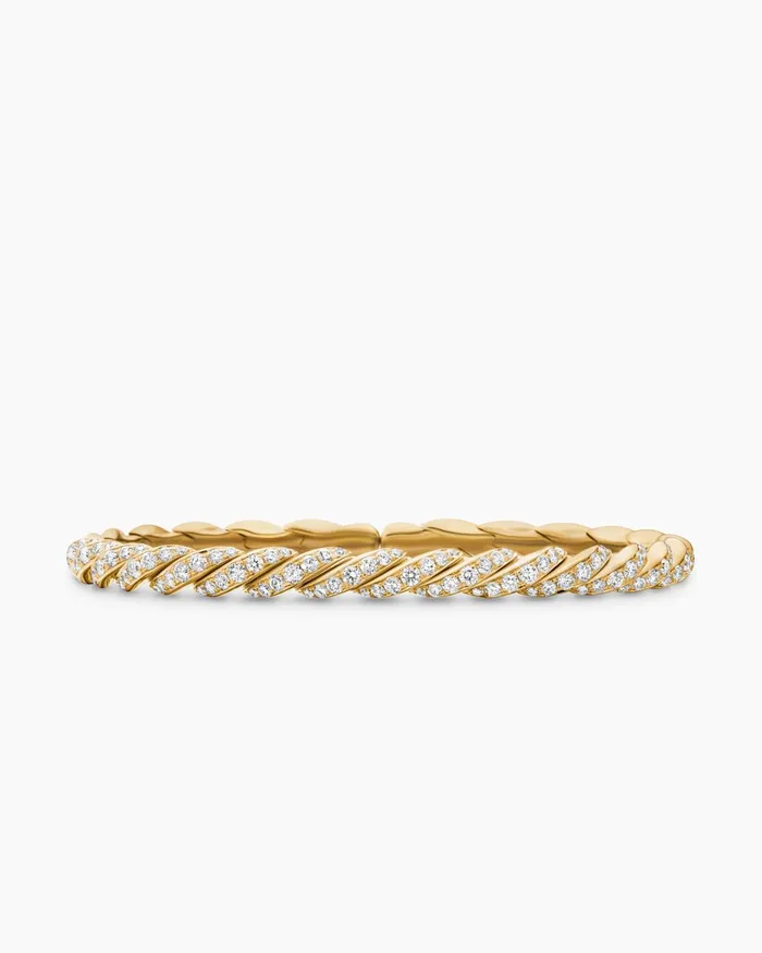 Sculpted Cable Flex Bracelet In 18K Yellow Gold 5mm Women David Yurman Bangle Sculpted Cable Flex Bracelet In 18K Yellow Gold 5mm Women David Yurman Bangle