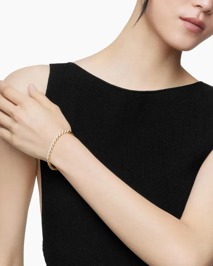 Sculpted Cable Flex Bracelet In 18K Yellow Gold 5mm Women David Yurman Bangle Sculpted Cable Flex Bracelet In 18K Yellow Gold 5mm Women David Yurman Bangle