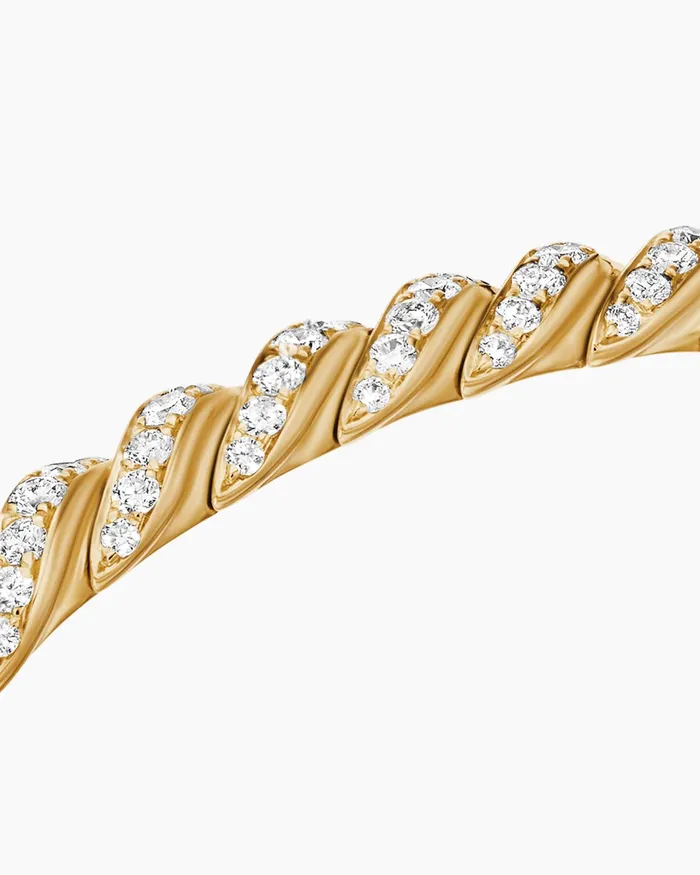 Sculpted Cable Flex Bracelet In 18K Yellow Gold 5mm Women David Yurman Bangle Sculpted Cable Flex Bracelet In 18K Yellow Gold 5mm Women David Yurman Bangle