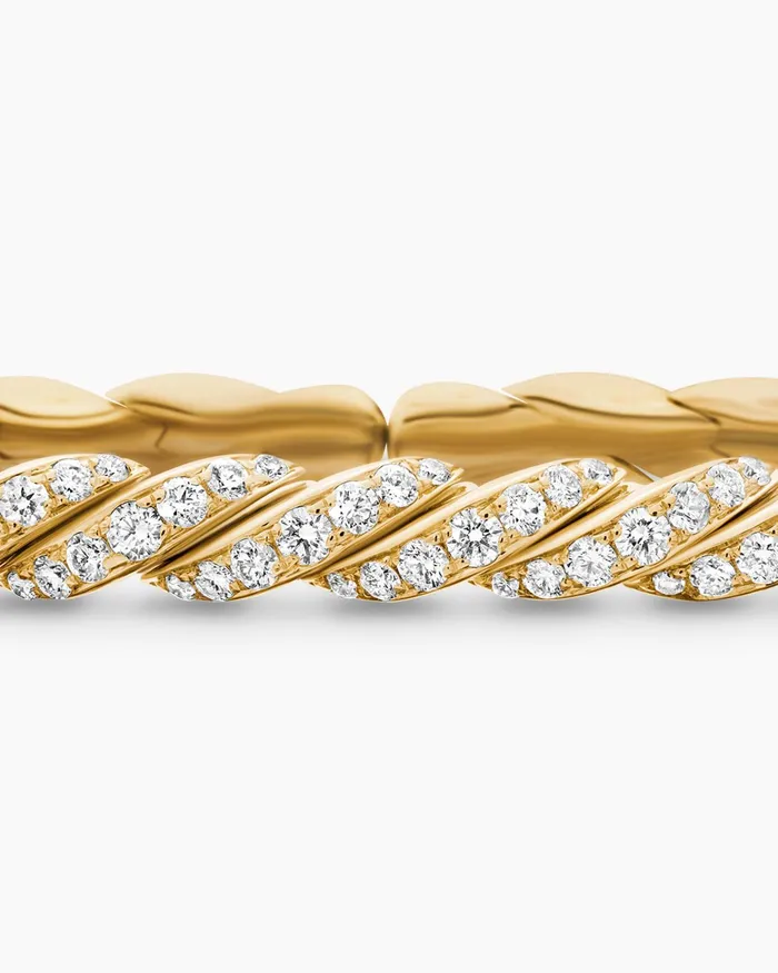 Sculpted Cable Flex Bracelet In 18K Yellow Gold 5mm Women David Yurman Bangle Sculpted Cable Flex Bracelet In 18K Yellow Gold 5mm Women David Yurman Bangle