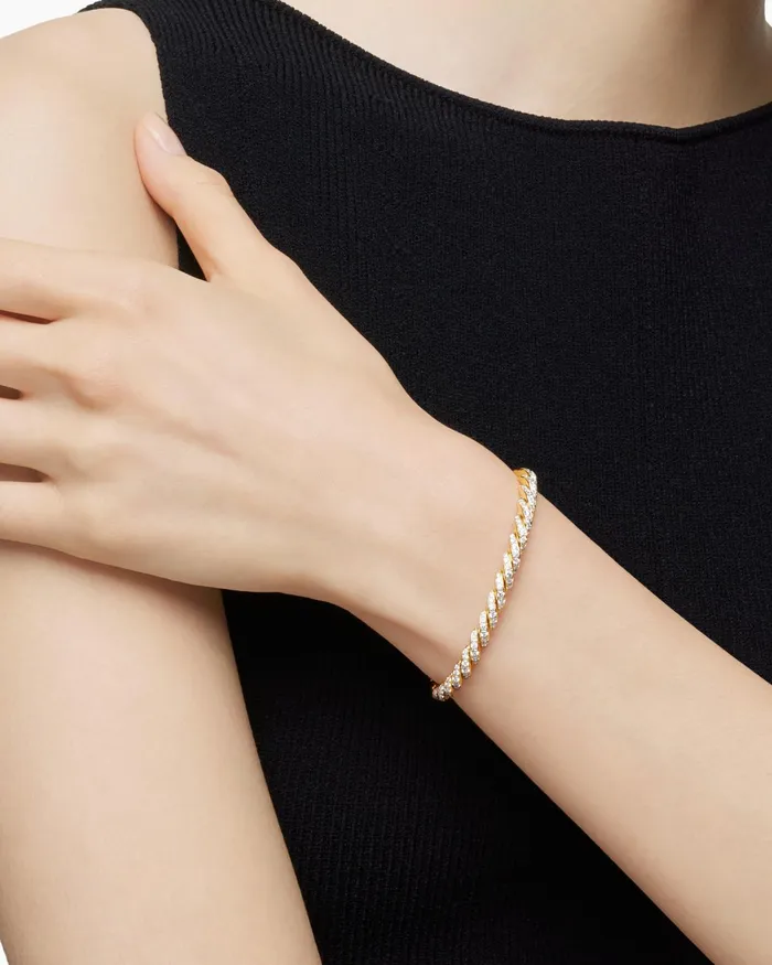 Sculpted Cable Flex Bracelet In 18K Yellow Gold 5mm Women David Yurman Bangle Sculpted Cable Flex Bracelet In 18K Yellow Gold 5mm Women David Yurman Bangle