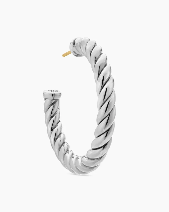 Sculpted Cable Hoop Earrings In Sterling Silver 40mm Women David Yurman Hoop Sculpted Cable Hoop Earrings In Sterling Silver 40mm Women David Yurman Hoop