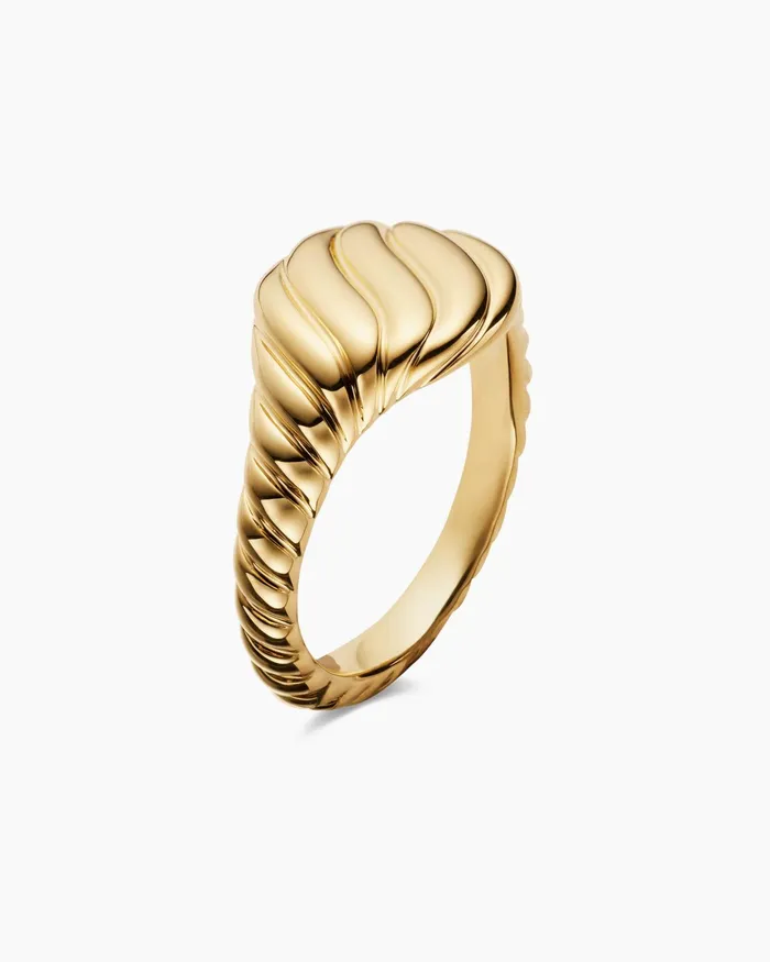 Sculpted Cable Pinky Ring In 18K Yellow Gold 10mm Women David Yurman Pinky Sculpted Cable Pinky Ring In 18K Yellow Gold 10mm Women David Yurman Pinky