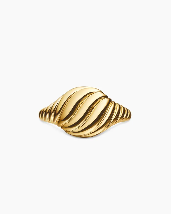 Sculpted Cable Pinky Ring In 18K Yellow Gold 10mm Women David Yurman Pinky Sculpted Cable Pinky Ring In 18K Yellow Gold 10mm Women David Yurman Pinky