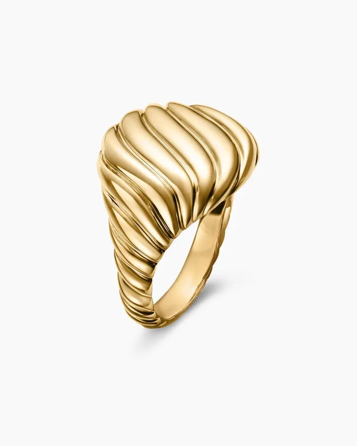 Sculpted Cable Pinky Ring In 18K Yellow Gold 13mm Women David Yurman Pinky Sculpted Cable Pinky Ring In 18K Yellow Gold 13mm Women David Yurman Pinky