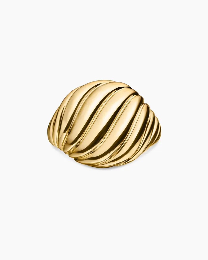 Sculpted Cable Pinky Ring In 18K Yellow Gold 13mm Women David Yurman Pinky Sculpted Cable Pinky Ring In 18K Yellow Gold 13mm Women David Yurman Pinky