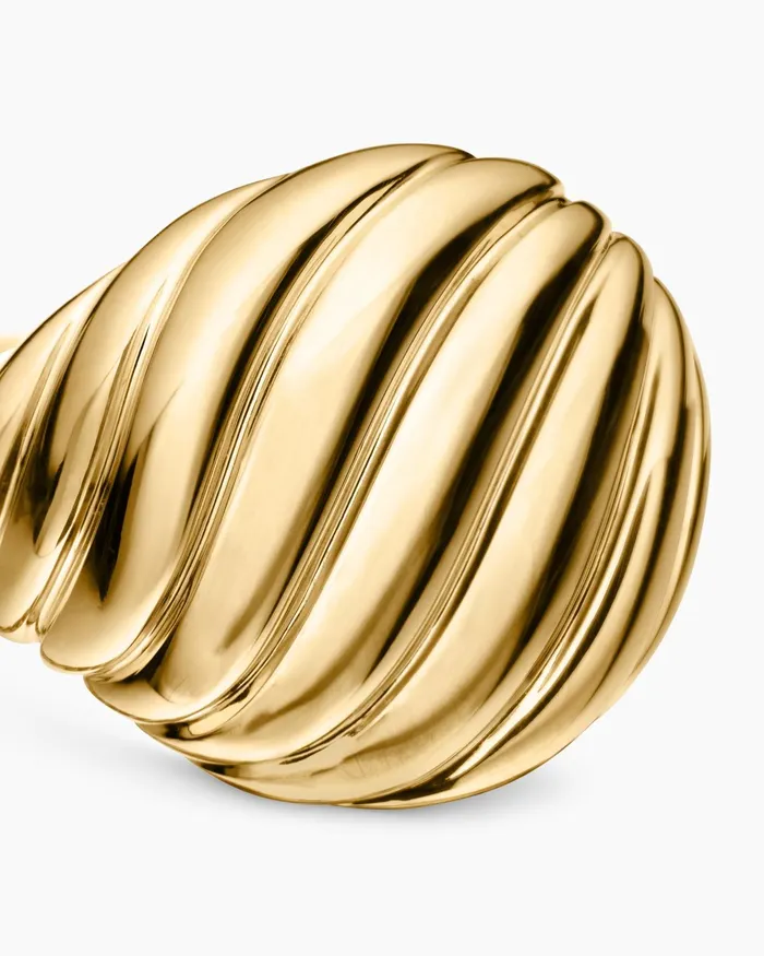 Sculpted Cable Pinky Ring In 18K Yellow Gold 13mm Women David Yurman Pinky Sculpted Cable Pinky Ring In 18K Yellow Gold 13mm Women David Yurman Pinky
