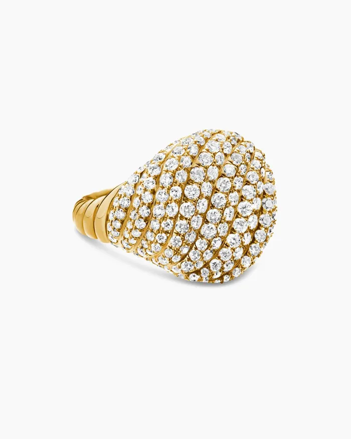 Sculpted Cable Pinky Ring In 18K Yellow Gold With Diamonds 13mm Women David Yurman Pinky Sculpted Cable Pinky Ring In 18K Yellow Gold With Diamonds 13mm Women David Yurman Pinky