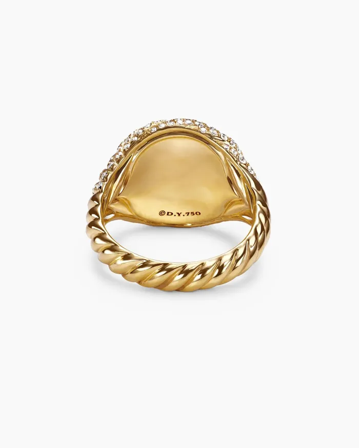 Sculpted Cable Pinky Ring In 18K Yellow Gold With Diamonds 13mm Women David Yurman Pinky Sculpted Cable Pinky Ring In 18K Yellow Gold With Diamonds 13mm Women David Yurman Pinky