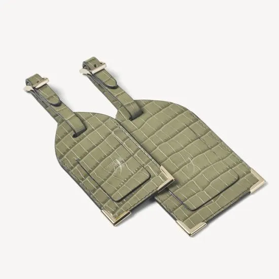 Set Of 2 Luggage Tags Deep Shine Fern Small Croc Women Aspinal Of London Luggage Tags Set Of 2 Luggage Tags Deep Shine Fern Small Croc Women Aspinal Of London Luggage Tags