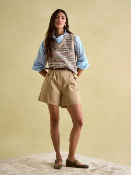 Shirts and Blouses Women Joules BlueWhite Cotton Ruffle Blouse