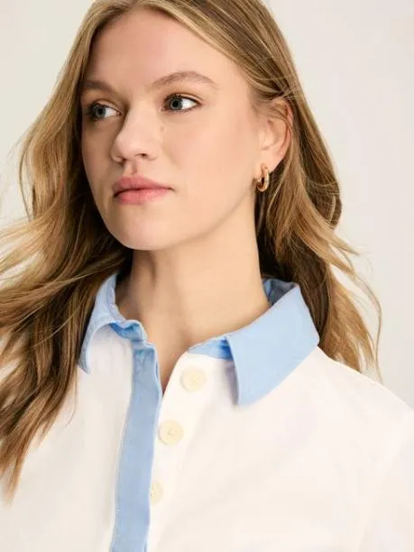 Shirts and Blouses Women Joules Chalk White Cotton Deck Shirt