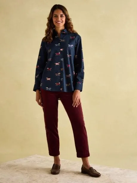 Shirts and Blouses Women Joules Navy Blue Cotton Shirt