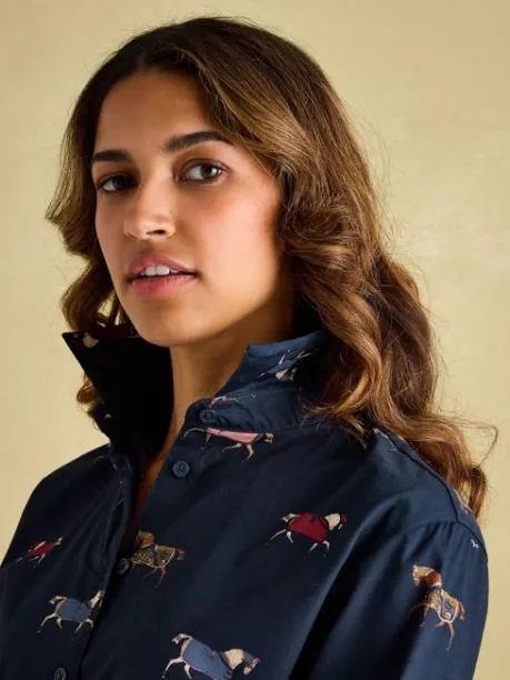 Shirts and Blouses Women Joules Navy Blue Cotton Shirt