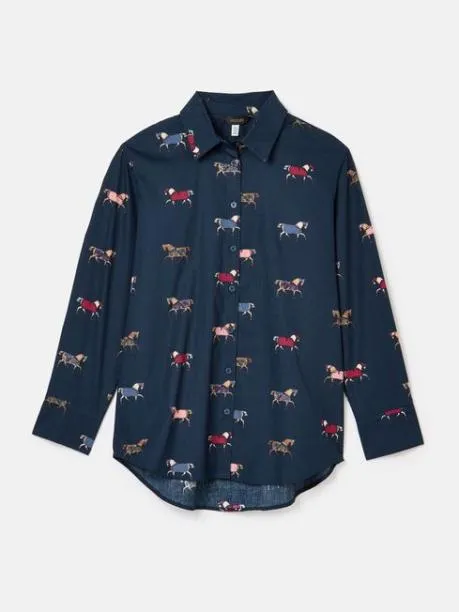 Shirts and Blouses Women Joules Navy Blue Cotton Shirt