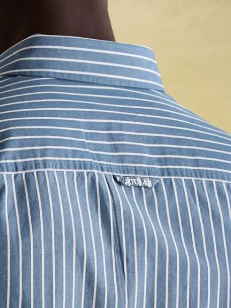Shirts Men Joules Blue Striped Cotton Poplin Shirt