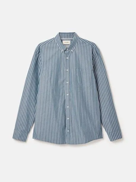 Shirts Men Joules Blue Striped Cotton Poplin Shirt