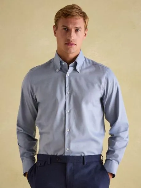 Shirts Men Joules Next Blue Regular Fit Twill Single Cuff Oxford Shirt
